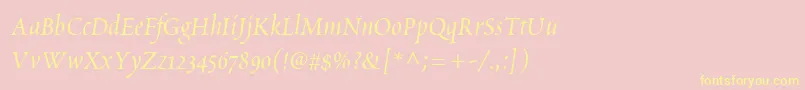 ScriptoriaSsi Font – Yellow Fonts on Pink Background