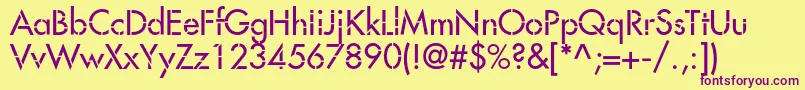 Favorittrafc Font – Purple Fonts on Yellow Background