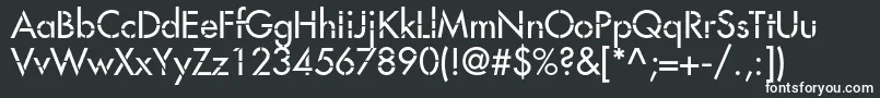 Favorittrafc-fontti – valkoiset fontit mustalla taustalla