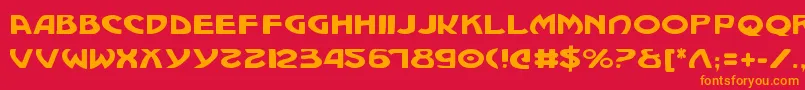 フォントMachiavelli – 赤い背景にオレンジの文字