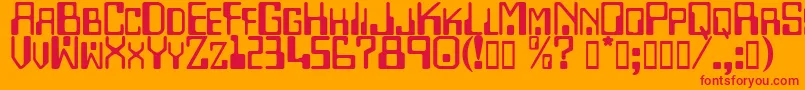 Digitalmachine Font – Red Fonts on Orange Background