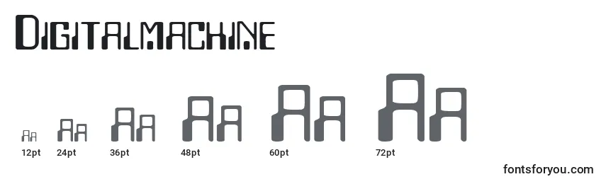 Размеры шрифта Digitalmachine