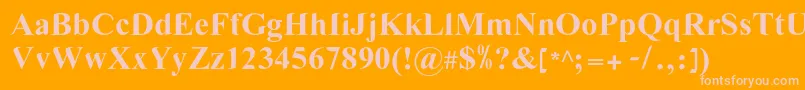 LgflovevelynNormal Font – Pink Fonts on Orange Background