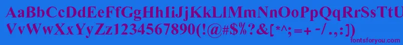 LgflovevelynNormal Font – Purple Fonts on Blue Background