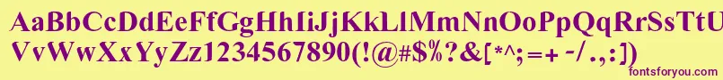 LgflovevelynNormal Font – Purple Fonts on Yellow Background