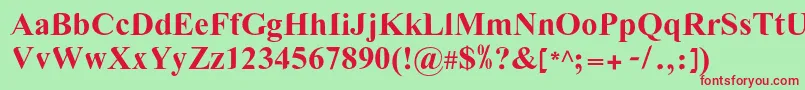 LgflovevelynNormal Font – Red Fonts on Green Background