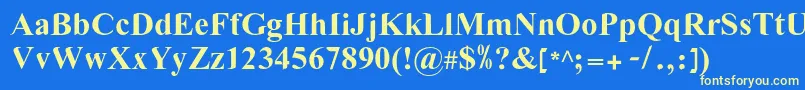 LgflovevelynNormal Font – Yellow Fonts on Blue Background