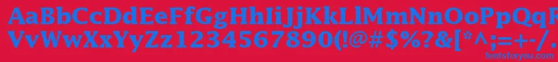 LucidastdBold-fontti – siniset fontit punaisella taustalla