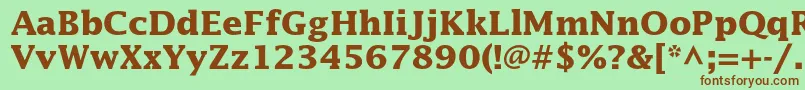 LucidastdBold-fontti – ruskeat fontit vihreällä taustalla