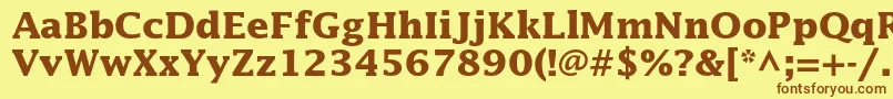 LucidastdBold Font – Brown Fonts on Yellow Background