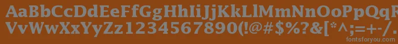 LucidastdBold-fontti – harmaat kirjasimet ruskealla taustalla