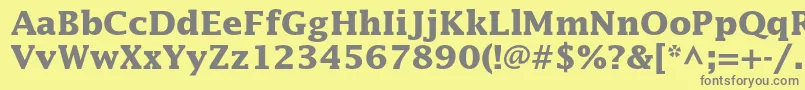 フォントLucidastdBold – 黄色の背景に灰色の文字