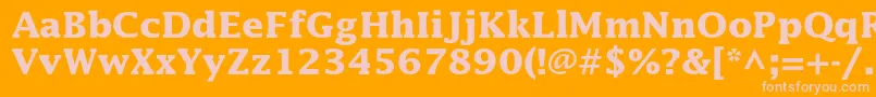 LucidastdBold-fontti – vaaleanpunaiset fontit oranssilla taustalla