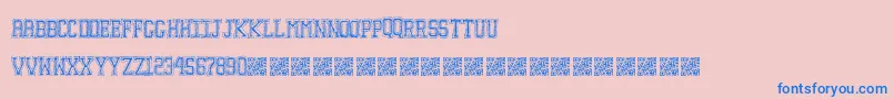Education Font – Blue Fonts on Pink Background