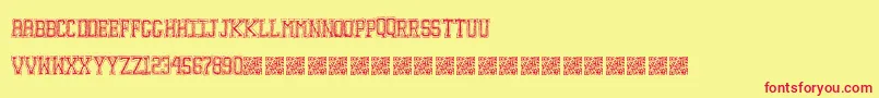 Шрифт Education – красные шрифты на жёлтом фоне
