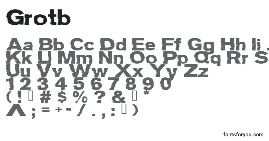 Grotbフォント–アルファベット、数字、特殊文字