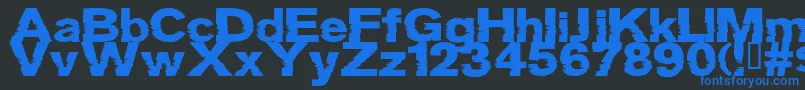 フォントGrotb – 黒い背景に青い文字