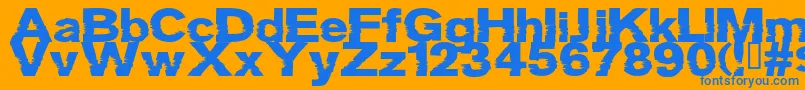 Fonte Grotb – fontes azuis em um fundo laranja