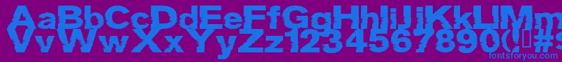 フォントGrotb – 紫色の背景に青い文字
