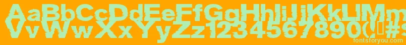 fuente Grotb – Fuentes Verdes Sobre Fondo Naranja