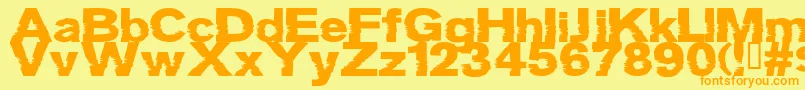 Grotb Font – Orange Fonts on Yellow Background