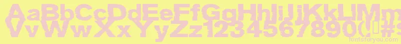 Grotb-fontti – vaaleanpunaiset fontit keltaisella taustalla