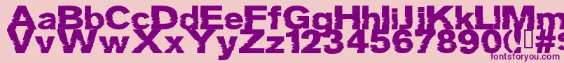 Czcionka Grotb – fioletowe czcionki na różowym tle