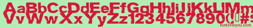 Grotb Font – Red Fonts on Green Background