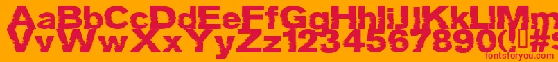 Grotb-Schriftart – Rote Schriften auf orangefarbenem Hintergrund