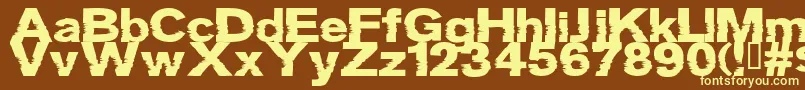 Grotb Font – Yellow Fonts on Brown Background