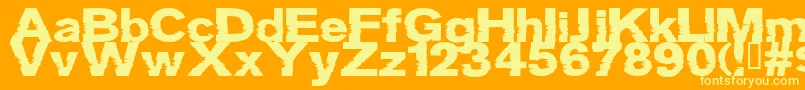 Fonte Grotb – fontes amarelas em um fundo laranja