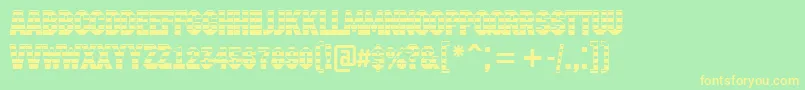 AMachinanovagrd Font – Yellow Fonts on Green Background