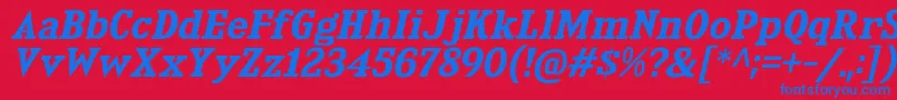 KingsbridgeExSbIt Font – Blue Fonts on Red Background