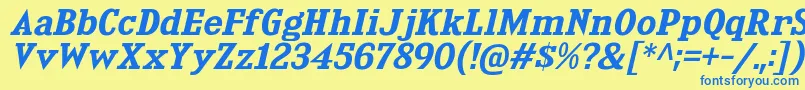 KingsbridgeExSbIt Font – Blue Fonts on Yellow Background