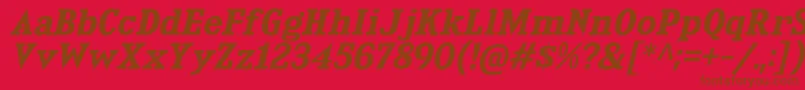 KingsbridgeExSbIt-Schriftart – Braune Schriften auf rotem Hintergrund