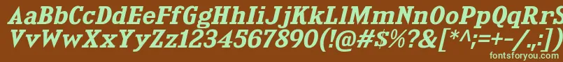 KingsbridgeExSbIt-Schriftart – Grüne Schriften auf braunem Hintergrund