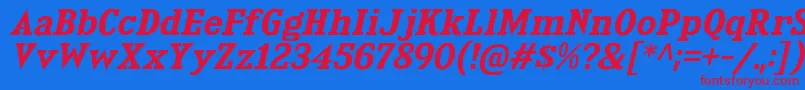 KingsbridgeExSbIt Font – Red Fonts on Blue Background