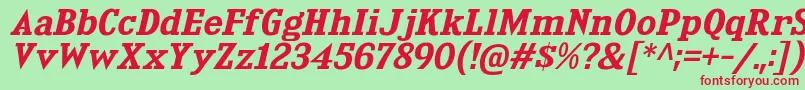 KingsbridgeExSbIt Font – Red Fonts on Green Background