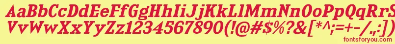 KingsbridgeExSbIt Font – Red Fonts on Yellow Background