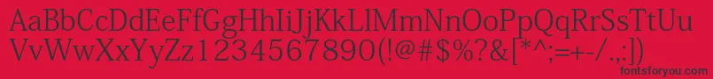 KozminproLight Font – Black Fonts on Red Background