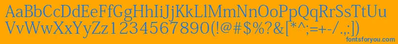 KozminproLight Font – Blue Fonts on Orange Background