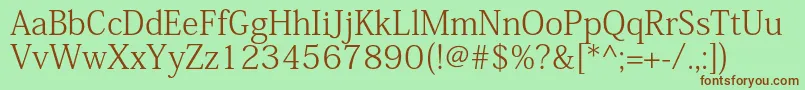 KozminproLight Font – Brown Fonts on Green Background