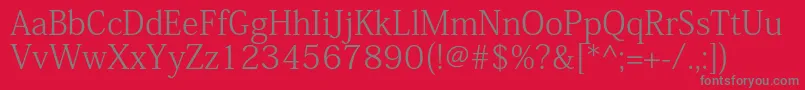 KozminproLight Font – Gray Fonts on Red Background