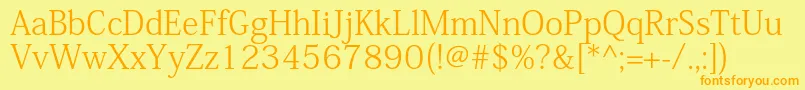 KozminproLight Font – Orange Fonts on Yellow Background