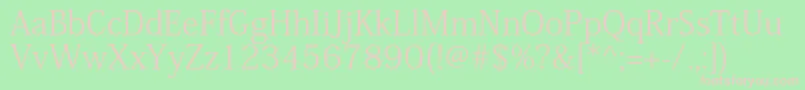 KozminproLight Font – Pink Fonts on Green Background