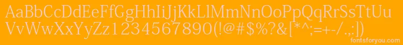 KozminproLight Font – Pink Fonts on Orange Background