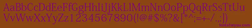 KozminproLight Font – Purple Fonts on Brown Background