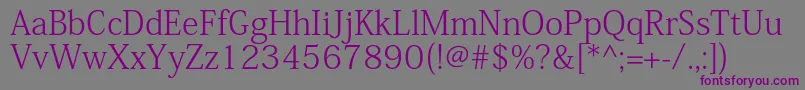 KozminproLight Font – Purple Fonts on Gray Background