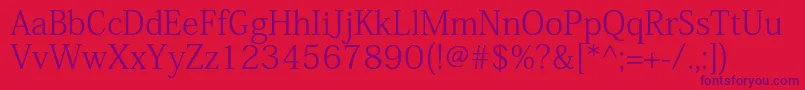 KozminproLight Font – Purple Fonts on Red Background