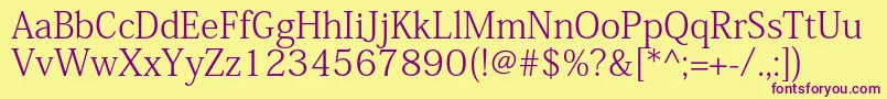 KozminproLight Font – Purple Fonts on Yellow Background
